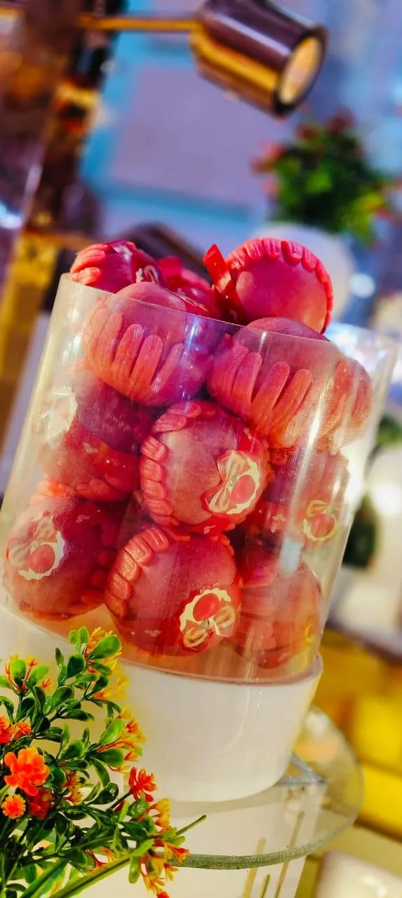 Carved apples display
