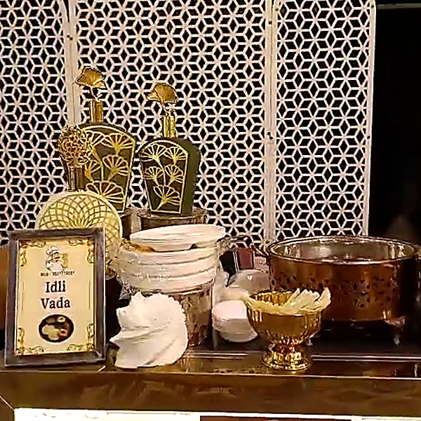 Idli Vada live counter at an MG Caterers event