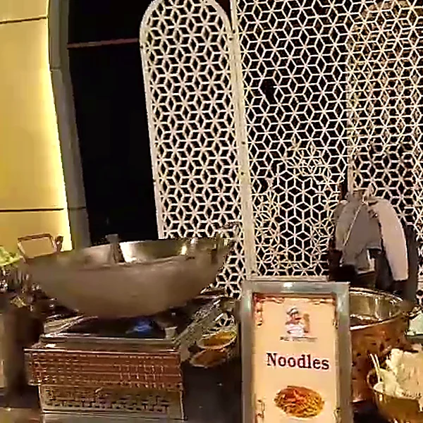 Noodles live counter at an MG Caterers event